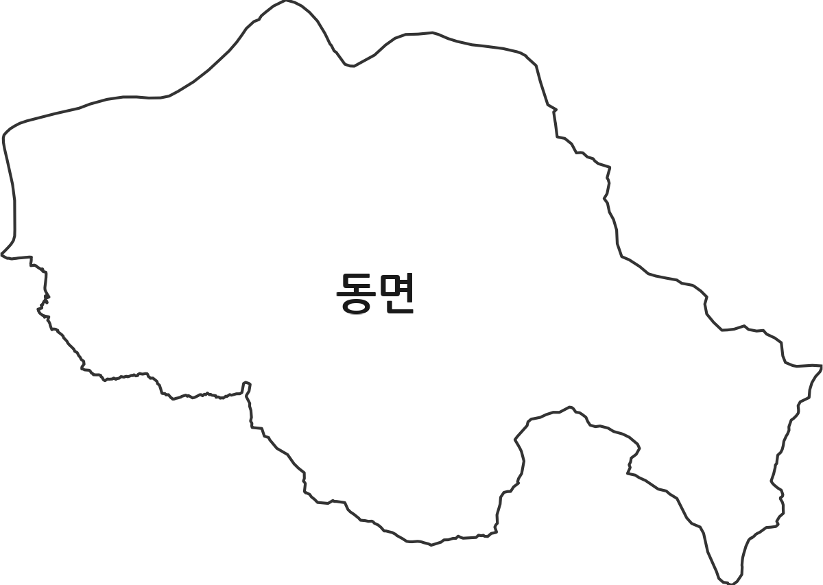 강원특별자치도 춘천시 동면 행정동 행정구역 경계 지도