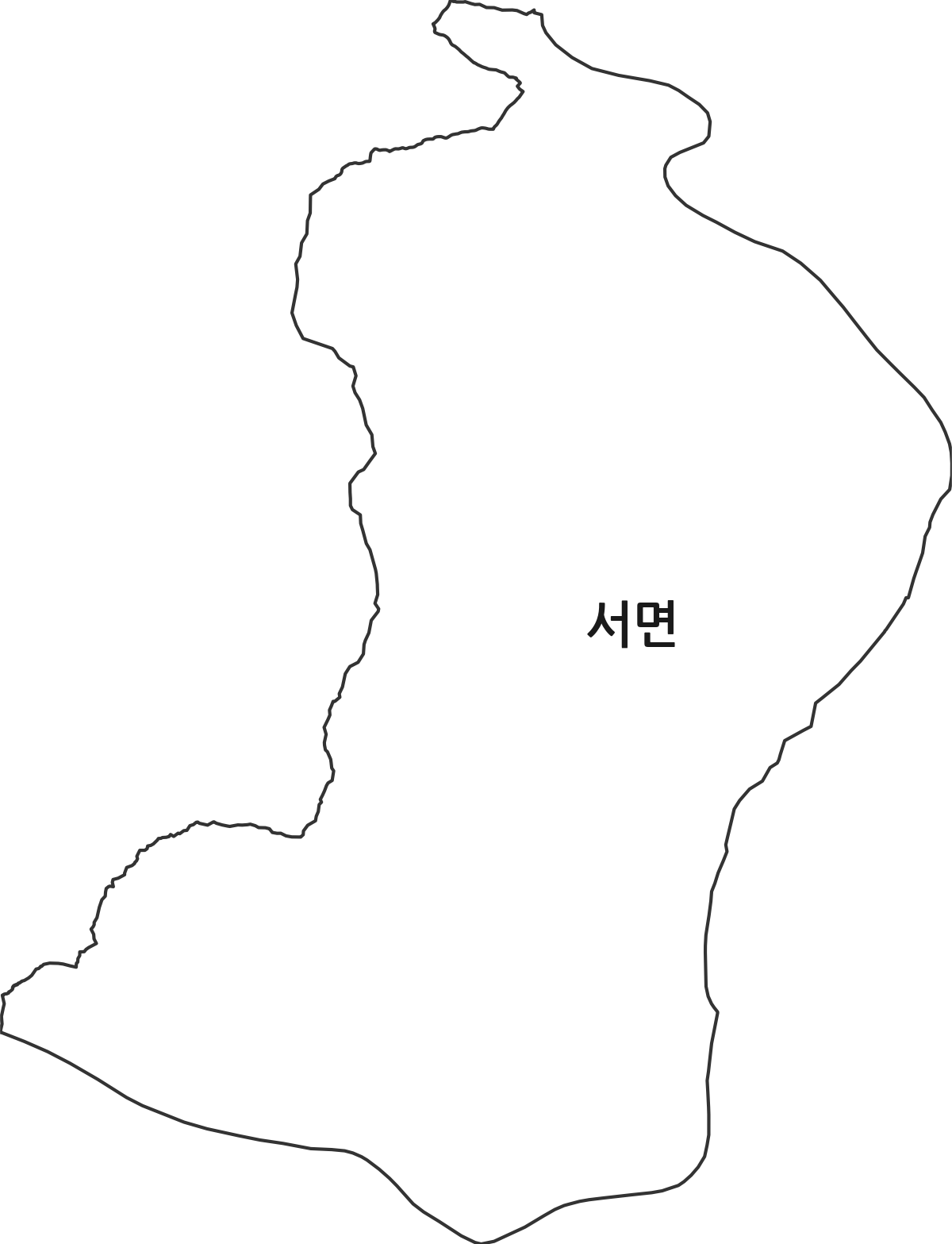 강원특별자치도 춘천시 서면 행정동 행정구역 경계 지도