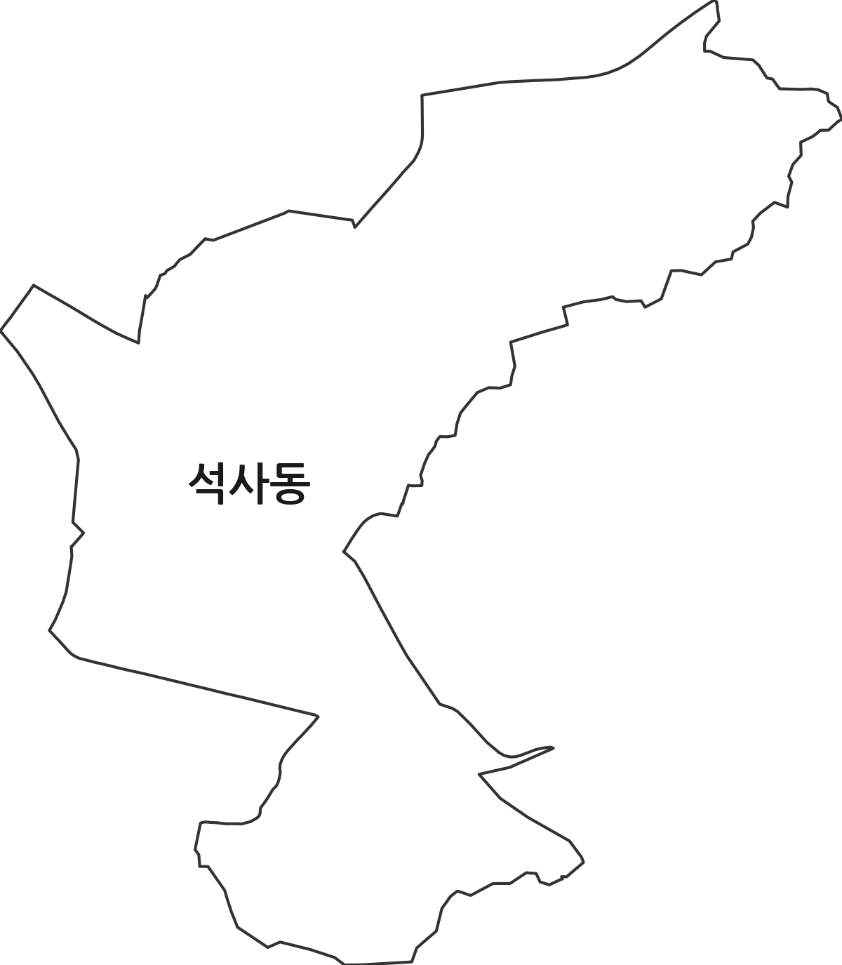 강원특별자치도 춘천시 석사동 행정동 행정구역 경계 지도