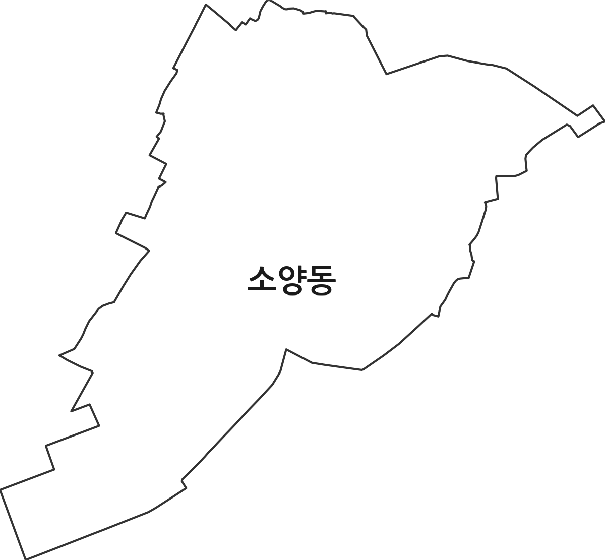 강원특별자치도 춘천시 소양동 행정동 행정구역 경계 지도