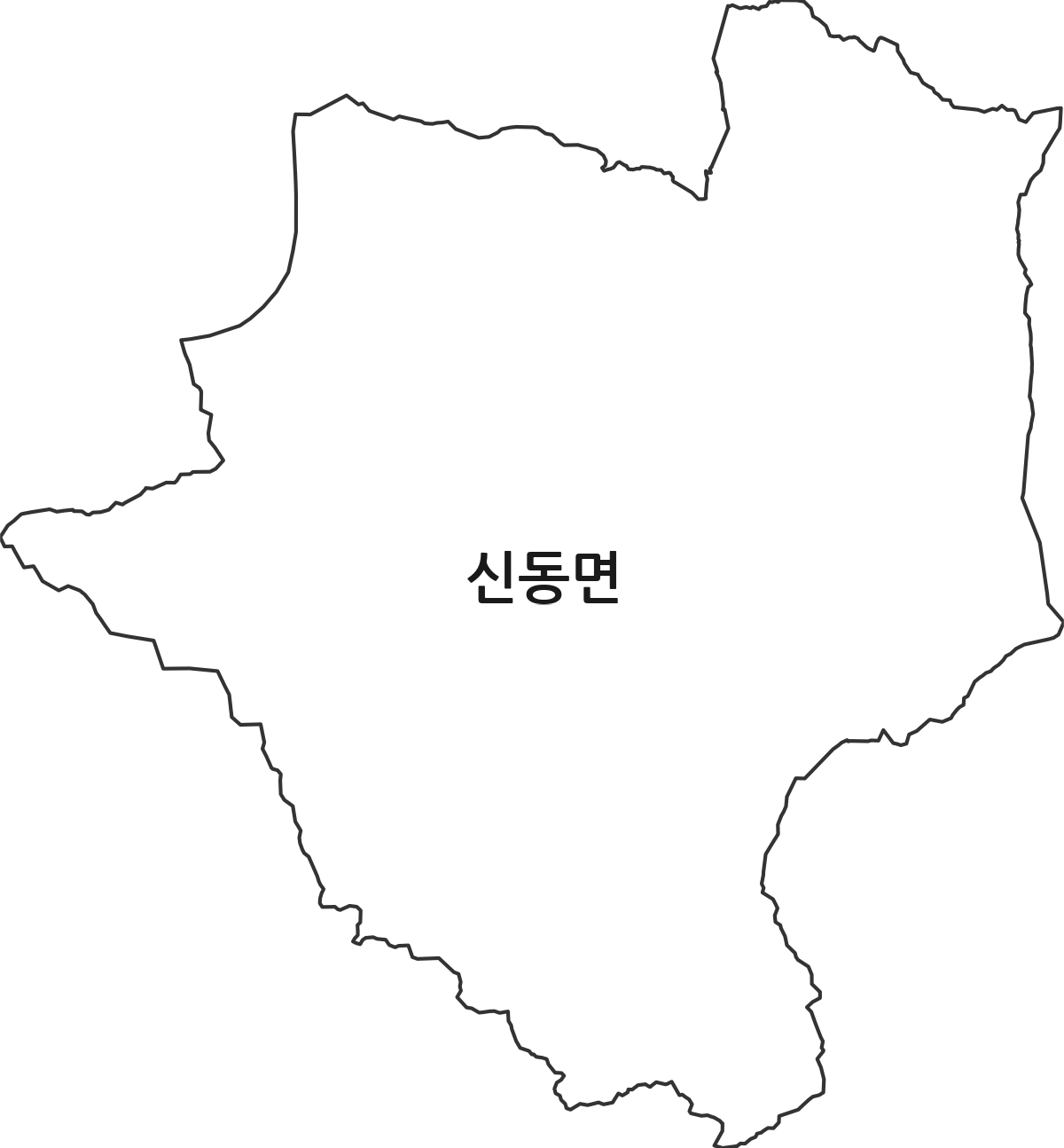 강원특별자치도 춘천시 신동면 행정동 행정구역 경계 지도