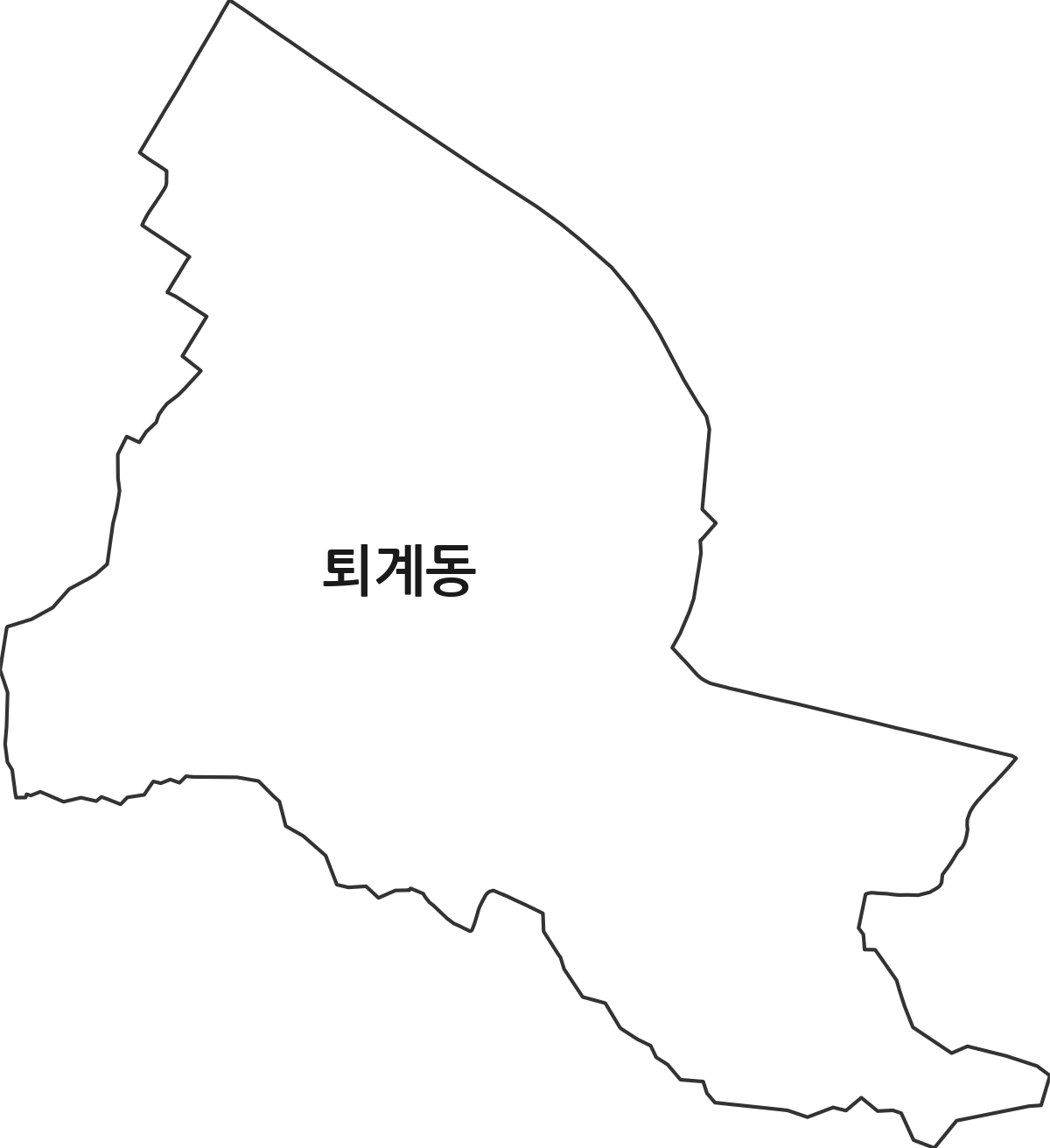 강원특별자치도 춘천시 퇴계동 행정동 행정구역 경계 지도
