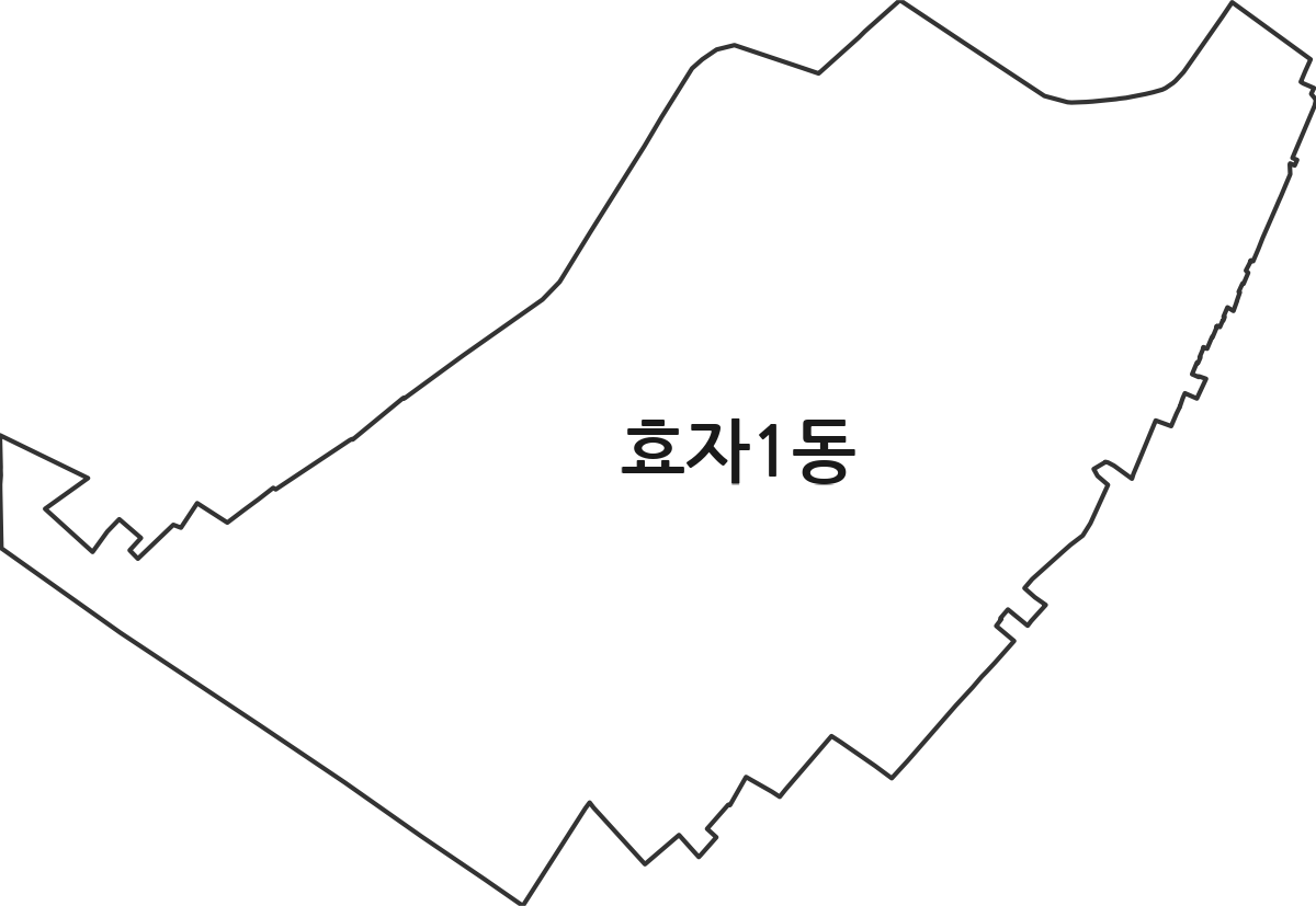 강원특별자치도 춘천시 효자1동 행정동 행정구역 경계 지도
