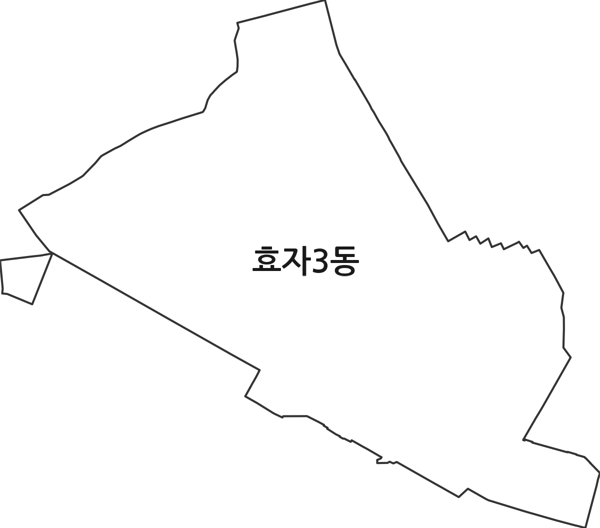 강원특별자치도 춘천시 효자3동 행정동 행정구역 경계 지도