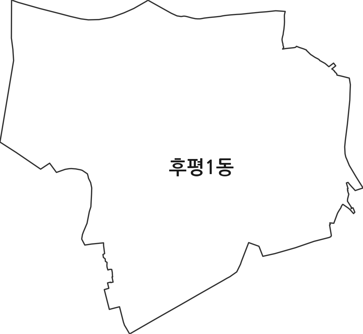 강원특별자치도 춘천시 후평1동 행정동 행정구역 경계 지도