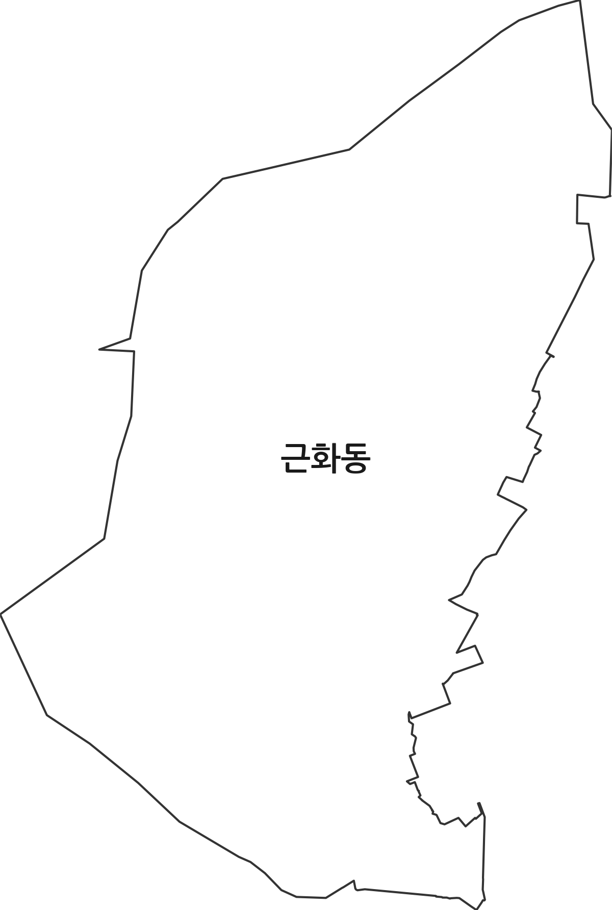 강원특별자치도 춘천시 근화동 법정동 행정구역 경계 지도