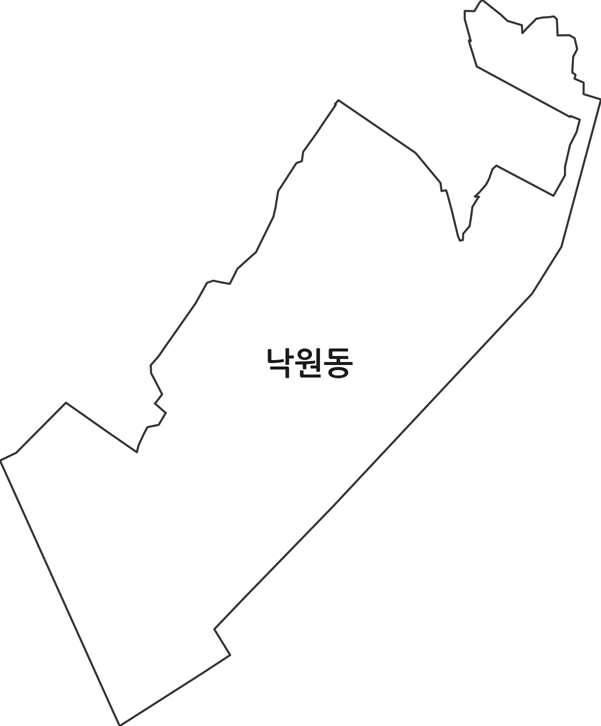 강원특별자치도 춘천시 낙원동 법정동 행정구역 경계 지도