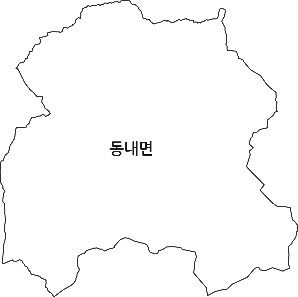 강원특별자치도 춘천시 동내면 법정동 행정구역 경계 지도