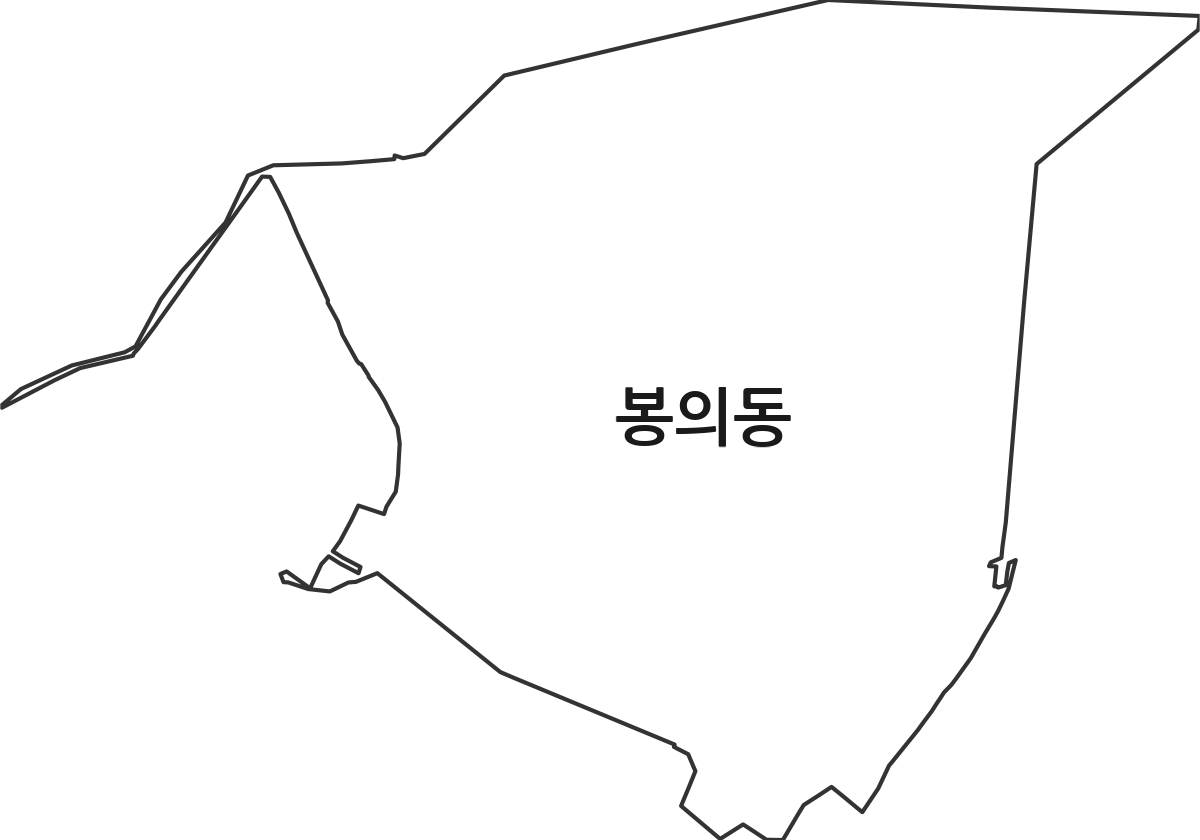 강원특별자치도 춘천시 봉의동 법정동 행정구역 경계 지도