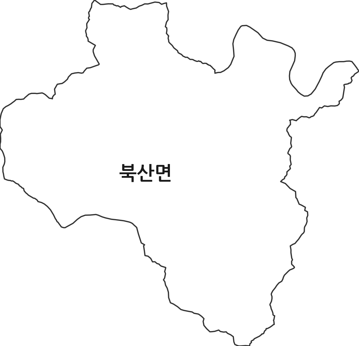 강원특별자치도 춘천시 북산면 법정동 행정구역 경계 지도