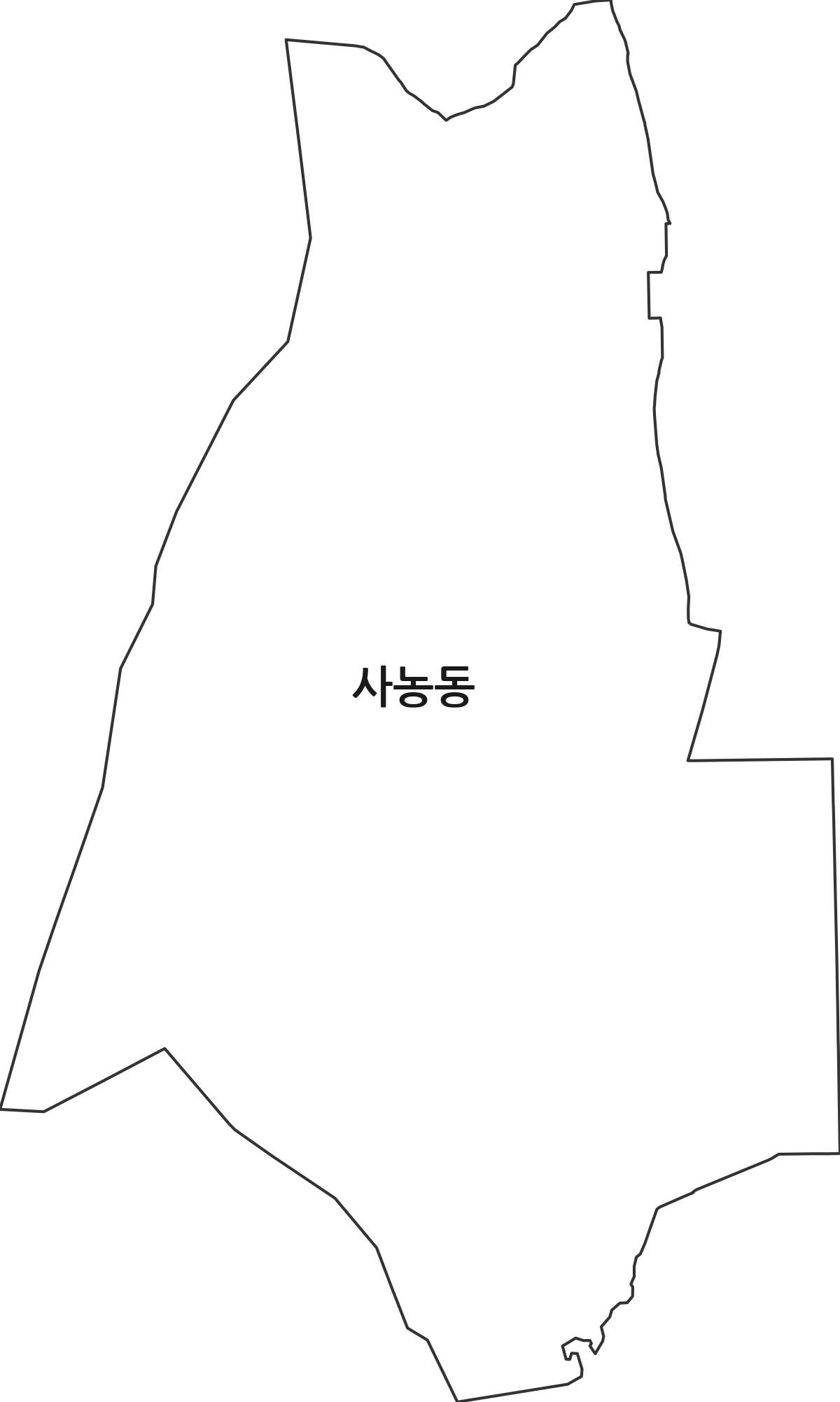 강원특별자치도 춘천시 사농동 법정동 행정구역 경계 지도