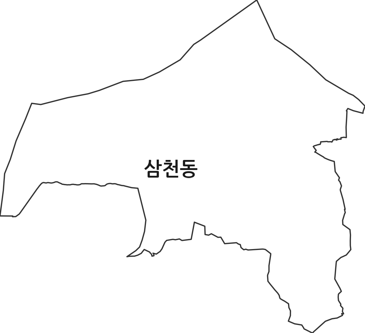 강원특별자치도 춘천시 삼천동 법정동 행정구역 경계 지도
