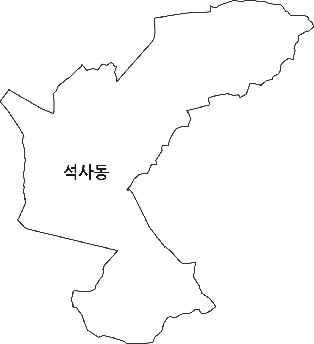 강원특별자치도 춘천시 석사동 법정동 행정구역 경계 지도