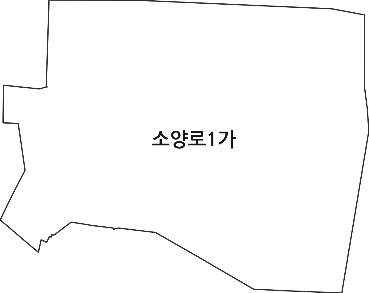 강원특별자치도 춘천시 소양로1가 법정동 행정구역 경계 지도