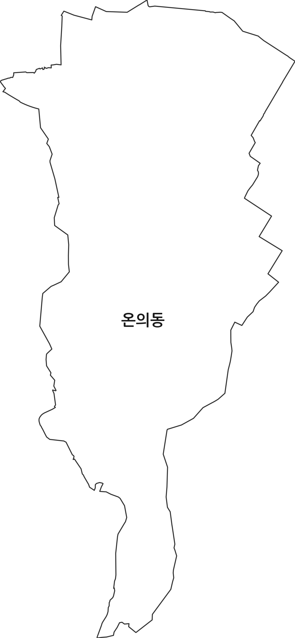 강원특별자치도 춘천시 온의동 법정동 행정구역 경계 지도