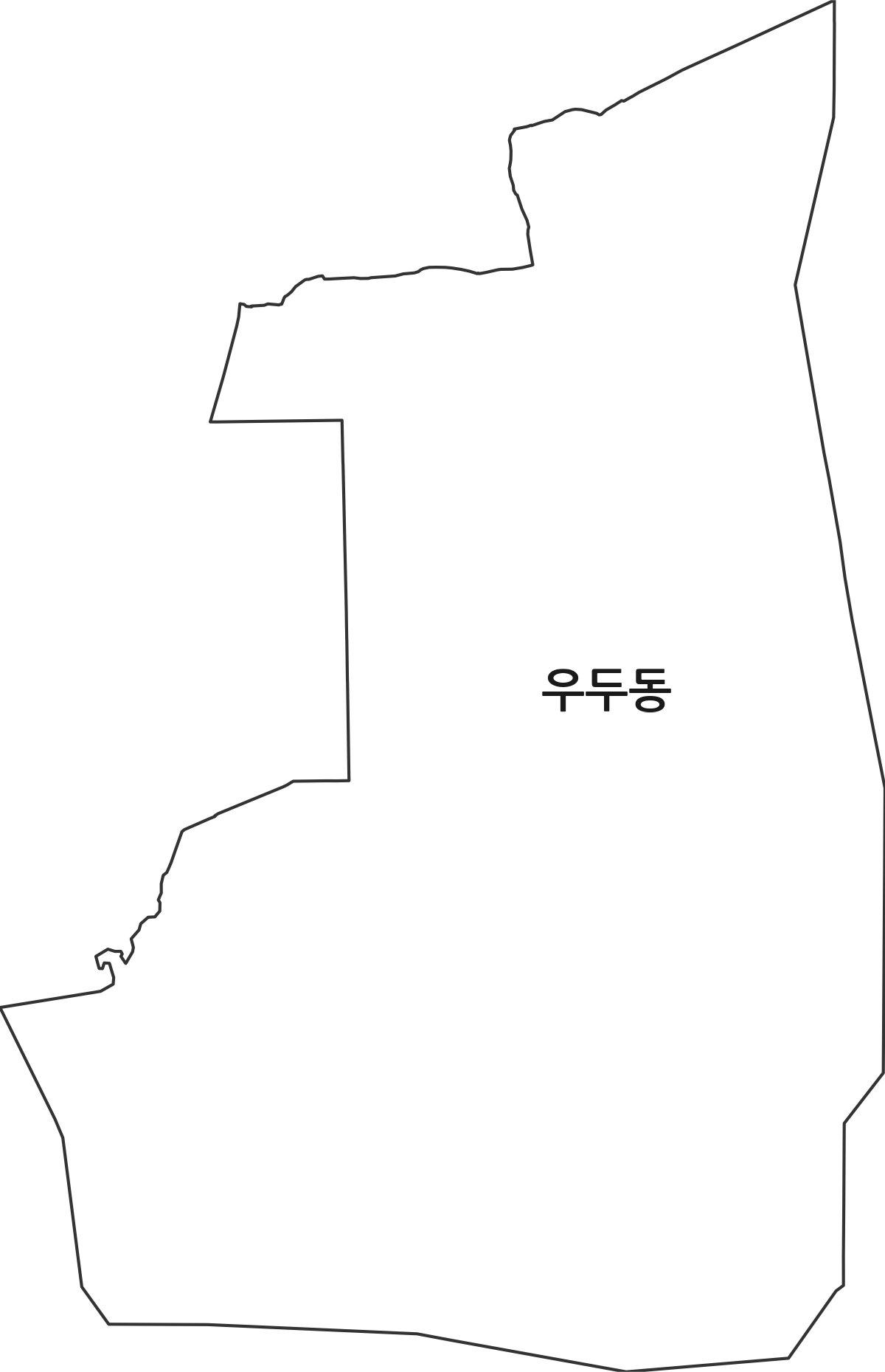 강원특별자치도 춘천시 우두동 법정동 행정구역 경계 지도