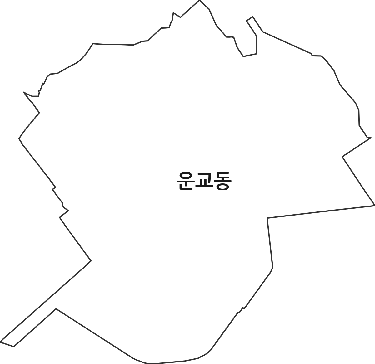 강원특별자치도 춘천시 운교동 법정동 행정구역 경계 지도