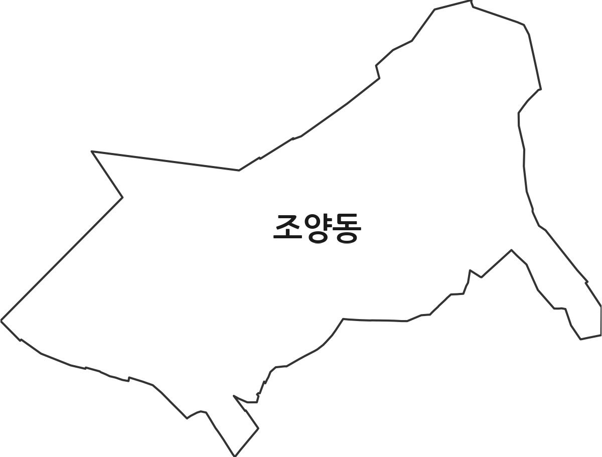 강원특별자치도 춘천시 조양동 법정동 행정구역 경계 지도