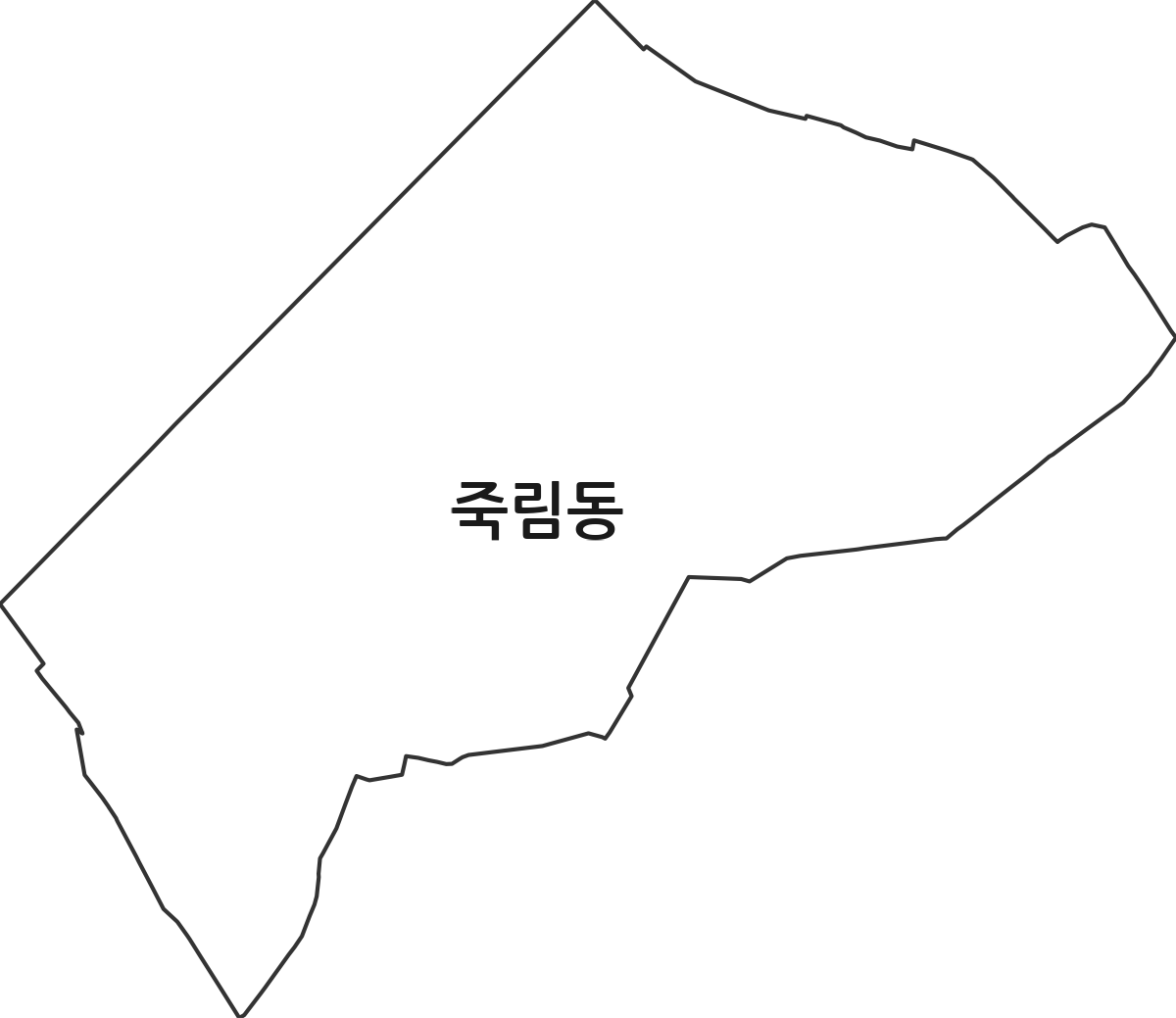 강원특별자치도 춘천시 죽림동 법정동 행정구역 경계 지도