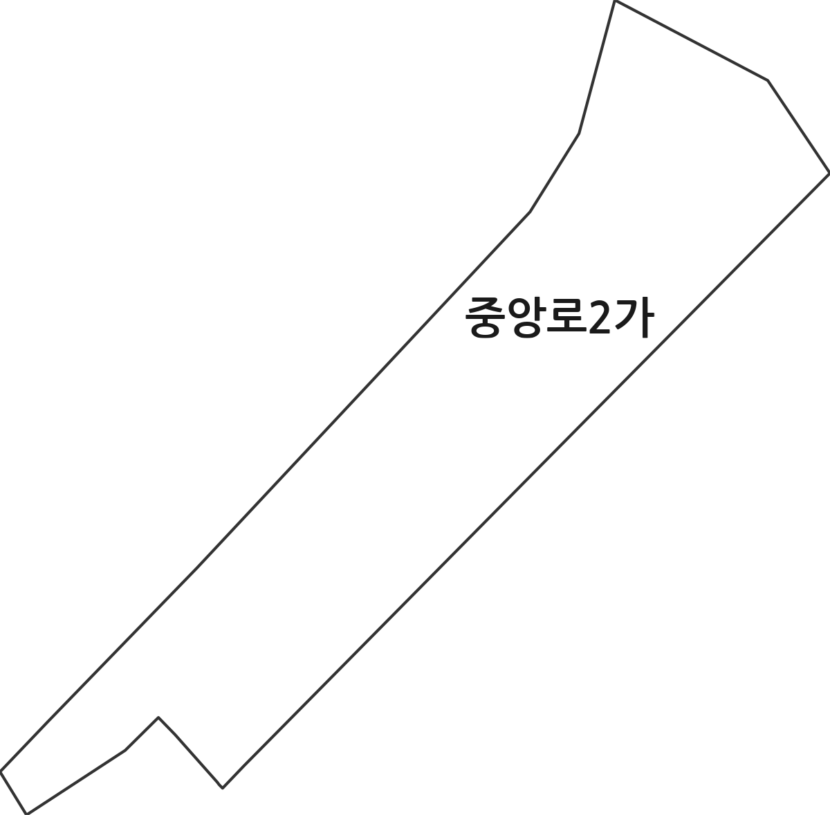 강원특별자치도 춘천시 중앙로2가 법정동 행정구역 경계 지도