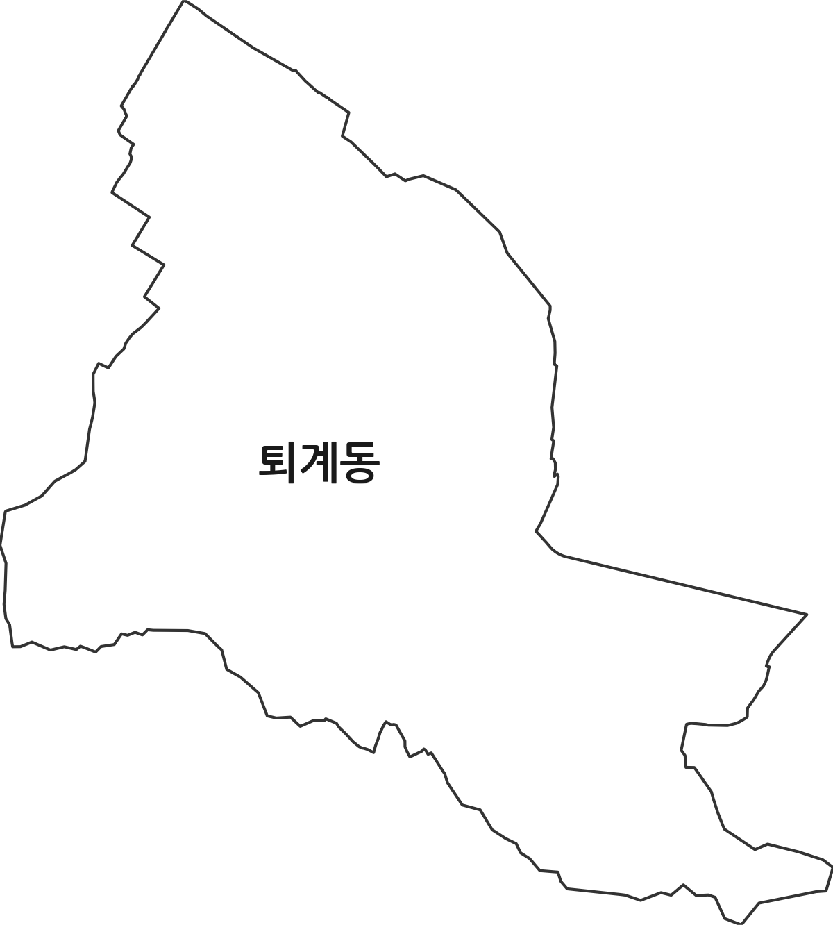강원특별자치도 춘천시 퇴계동 법정동 행정구역 경계 지도