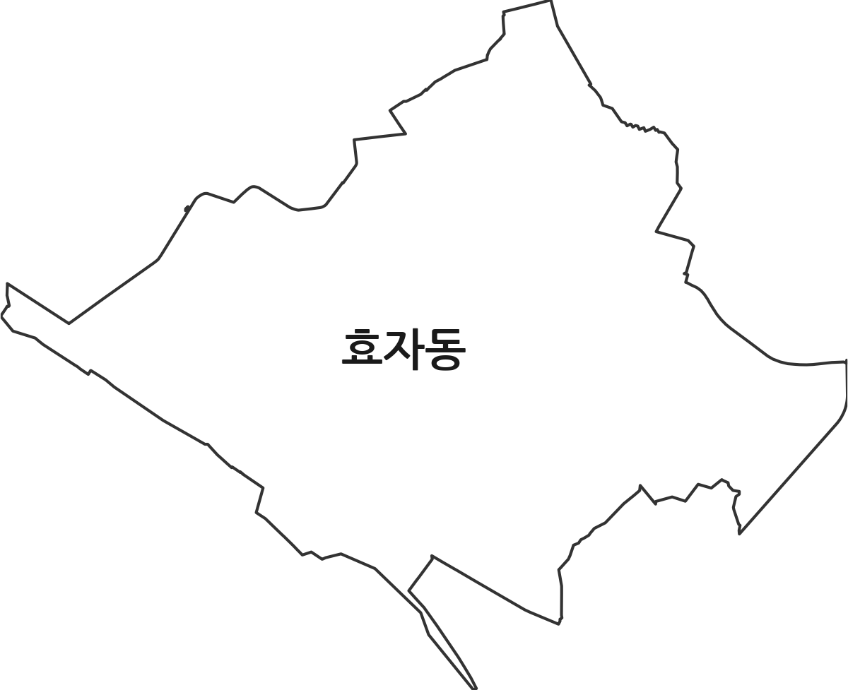 강원특별자치도 춘천시 효자동 법정동 행정구역 경계 지도