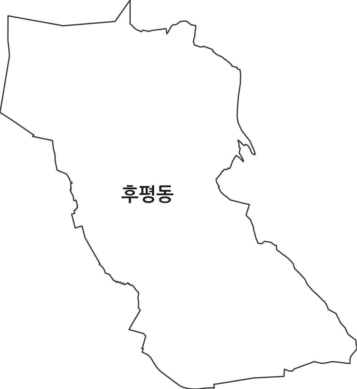 강원특별자치도 춘천시 후평동 법정동 행정구역 경계 지도