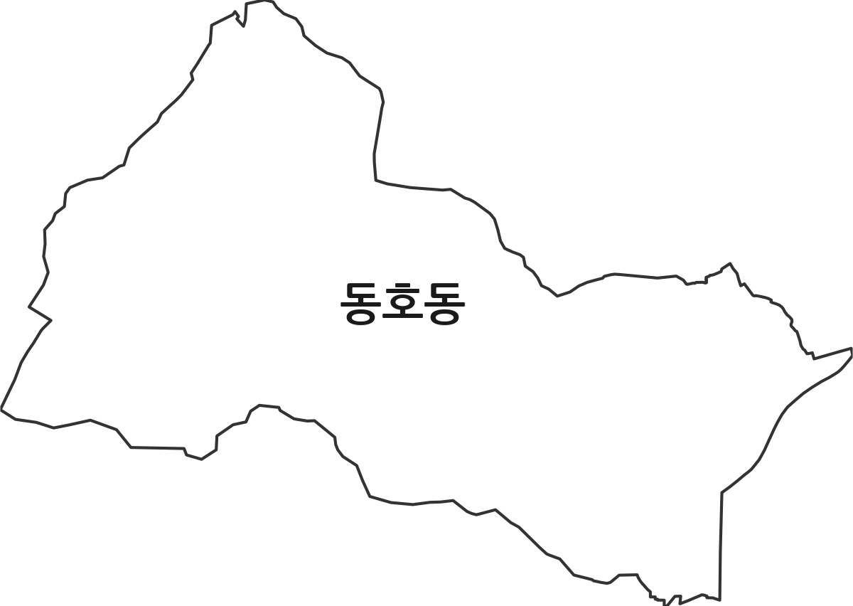 강원특별자치도 동해시 동호동 행정동 행정구역 경계 지도