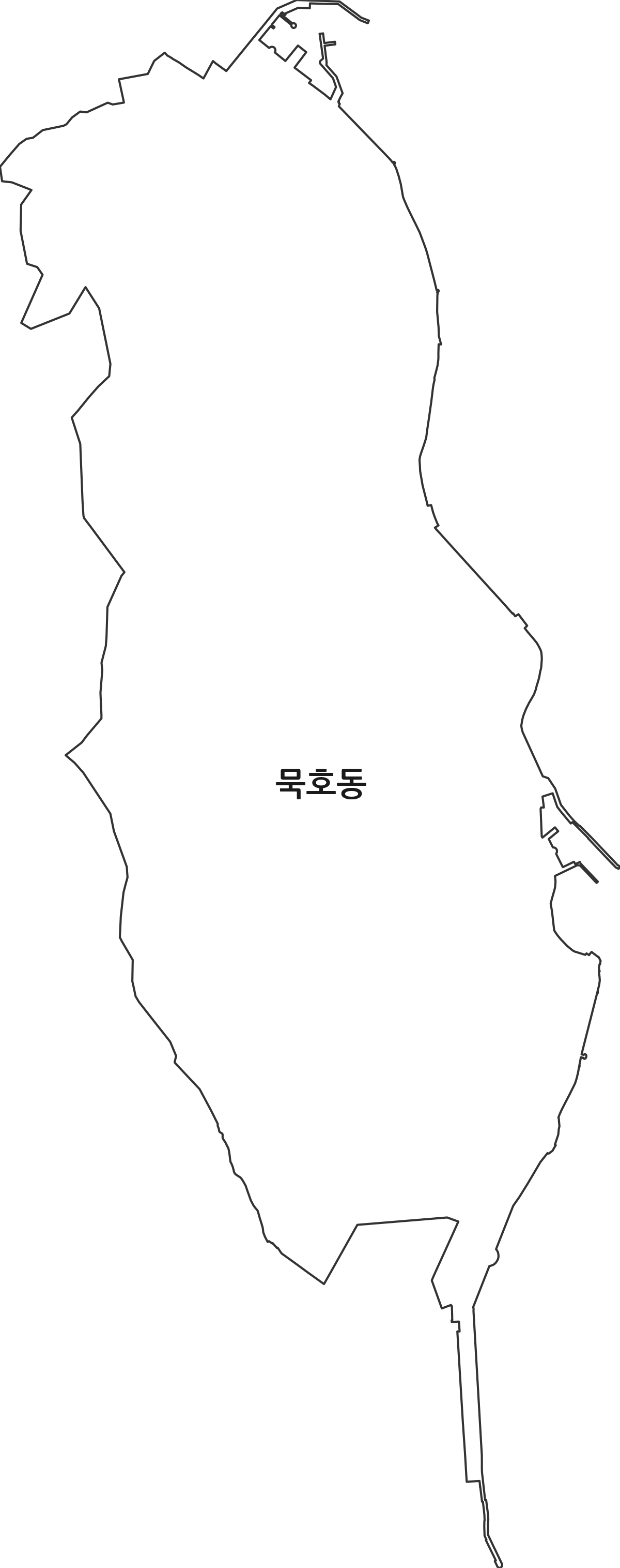 강원특별자치도 동해시 묵호동 행정동 행정구역 경계 지도