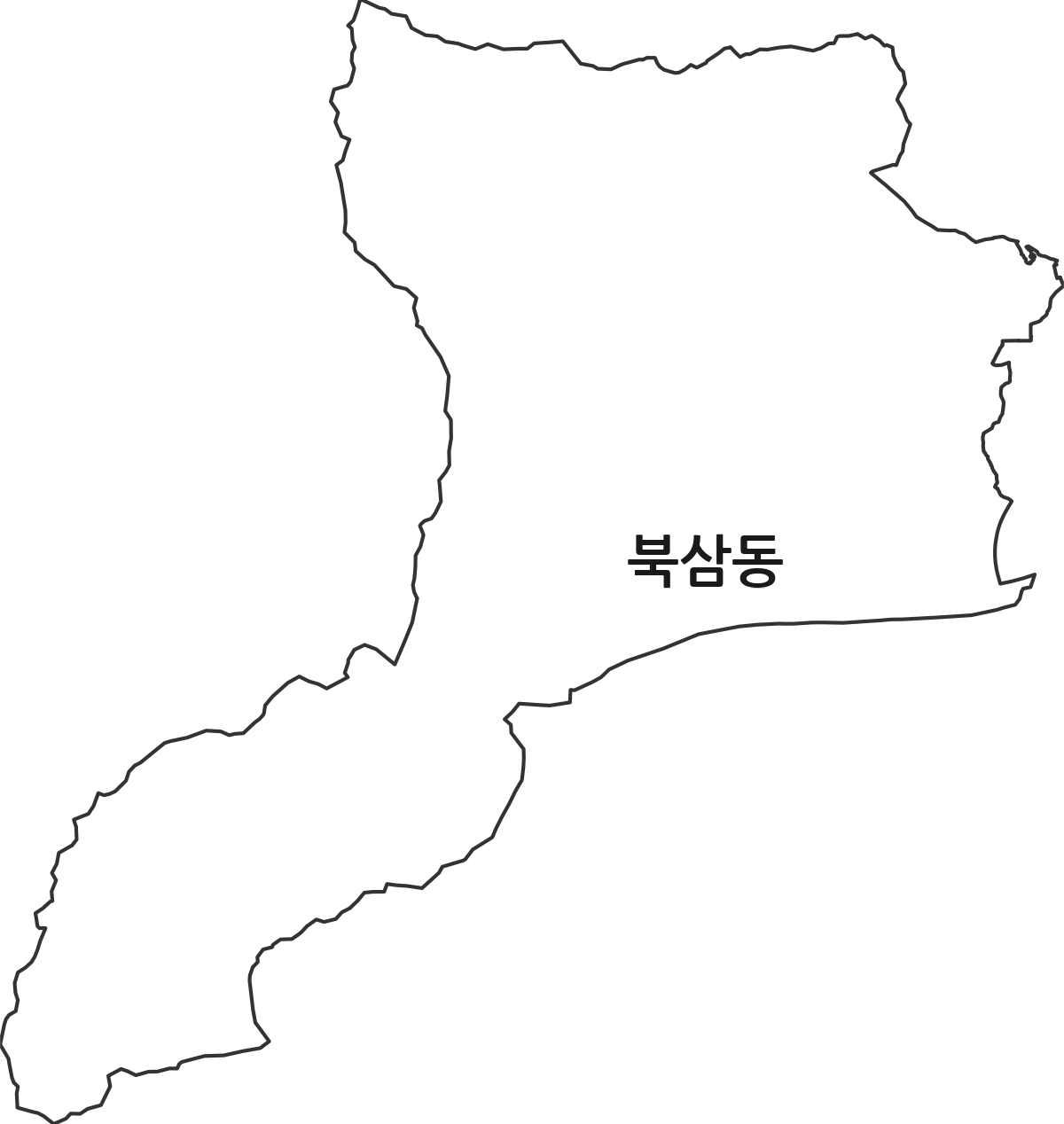 강원특별자치도 동해시 북삼동 행정동 행정구역 경계 지도