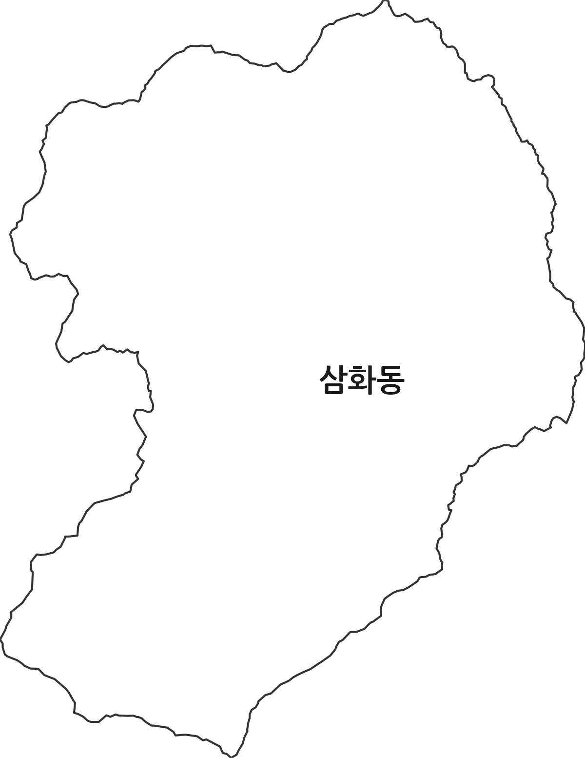 강원특별자치도 동해시 삼화동 행정동 행정구역 경계 지도