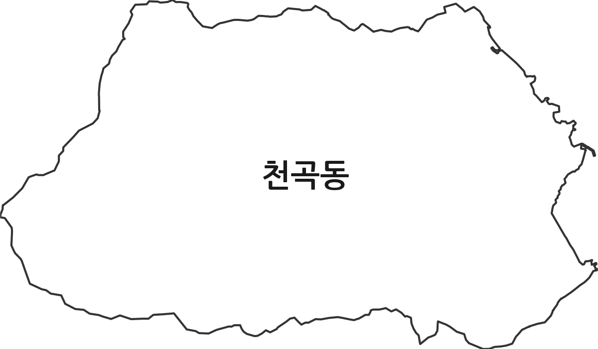 강원특별자치도 동해시 천곡동 행정동 행정구역 경계 지도