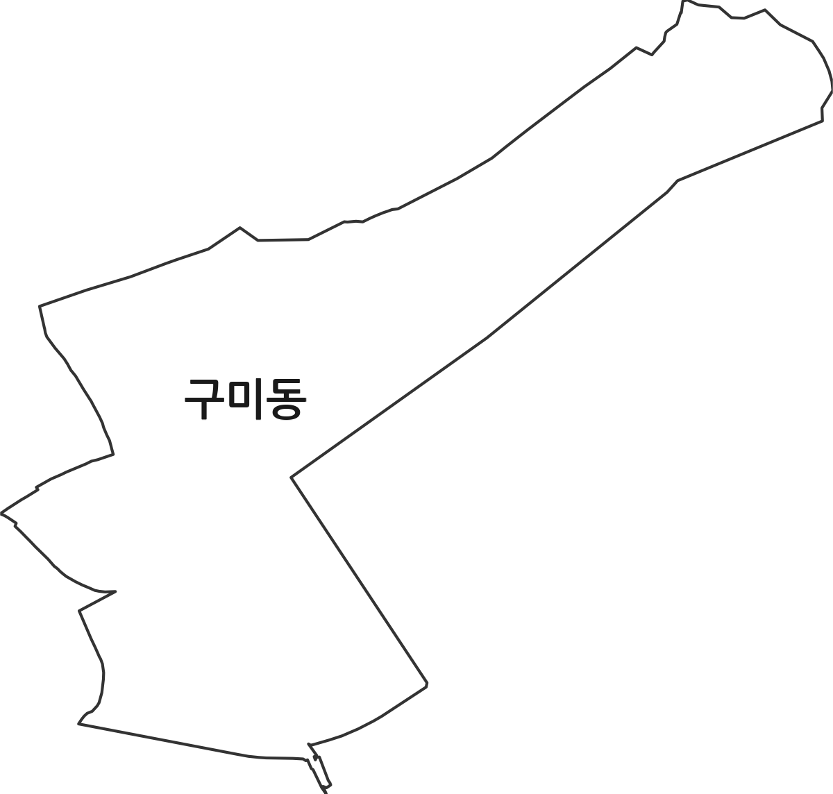 강원특별자치도 동해시 구미동 법정동 행정구역 경계 지도