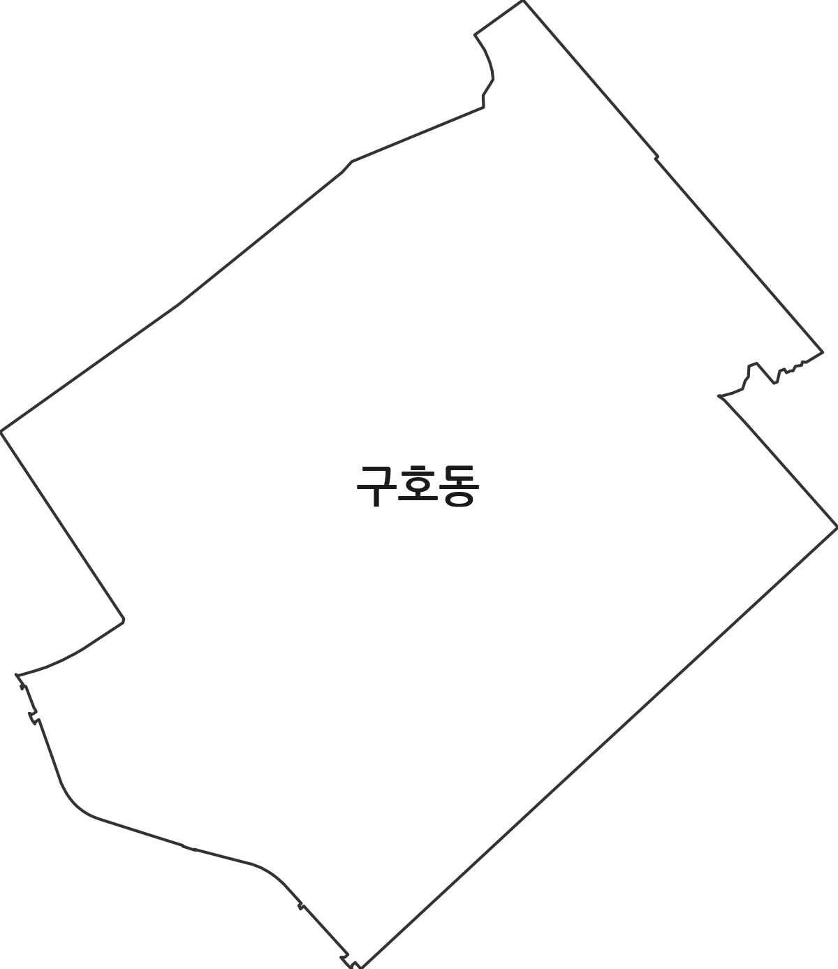 강원특별자치도 동해시 구호동 법정동 행정구역 경계 지도