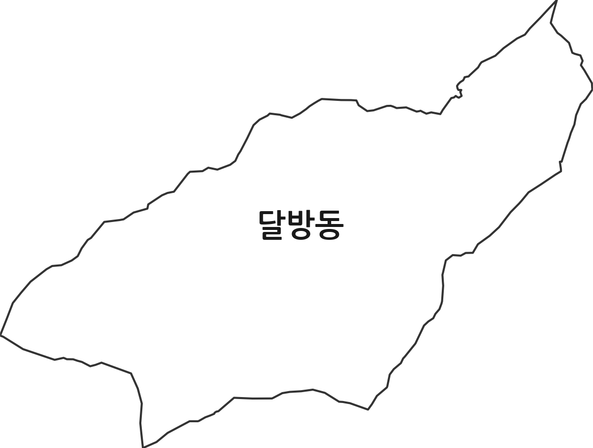 강원특별자치도 동해시 달방동 법정동 행정구역 경계 지도