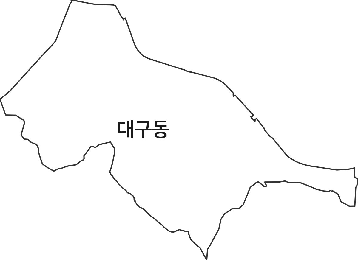 강원특별자치도 동해시 대구동 법정동 행정구역 경계 지도