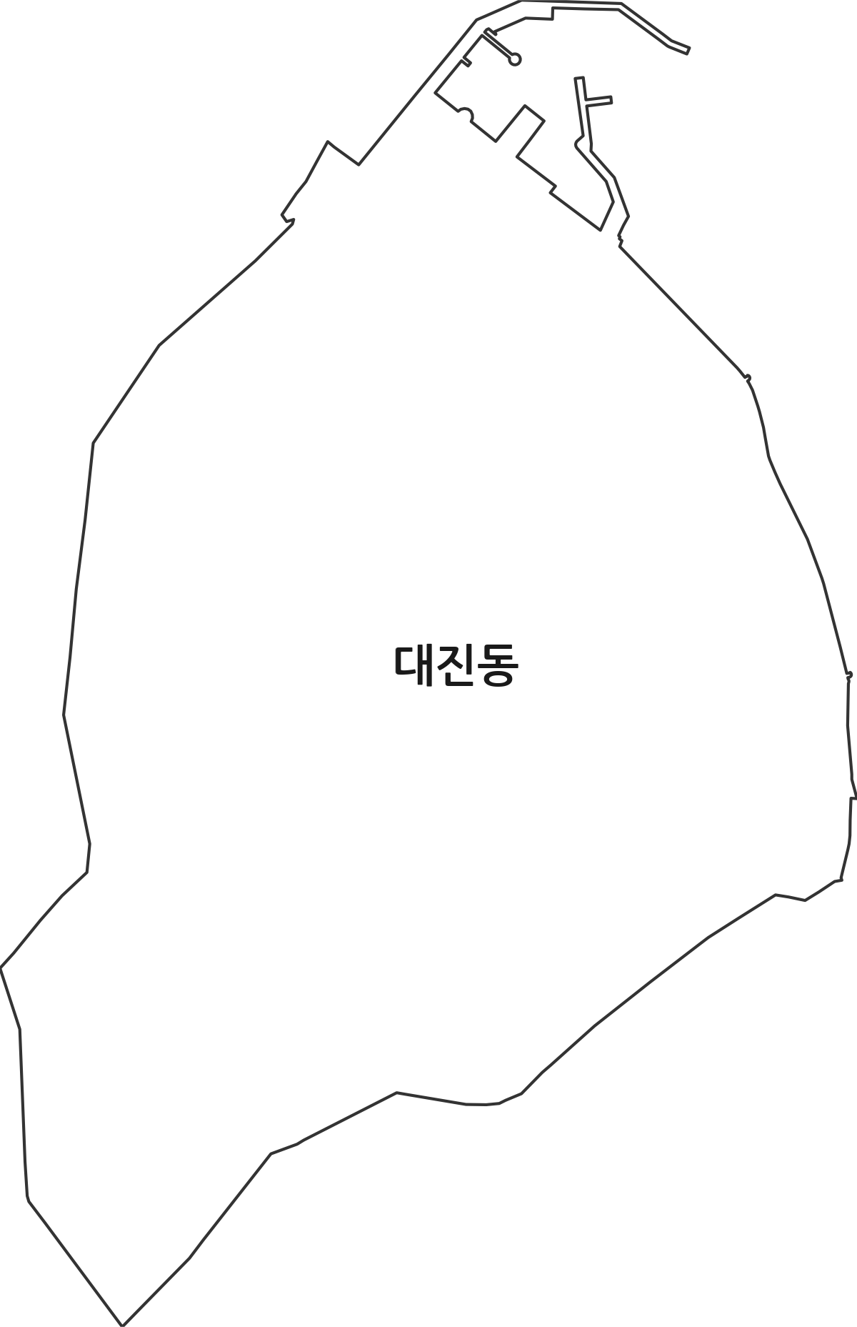 강원특별자치도 동해시 대진동 법정동 행정구역 경계 지도