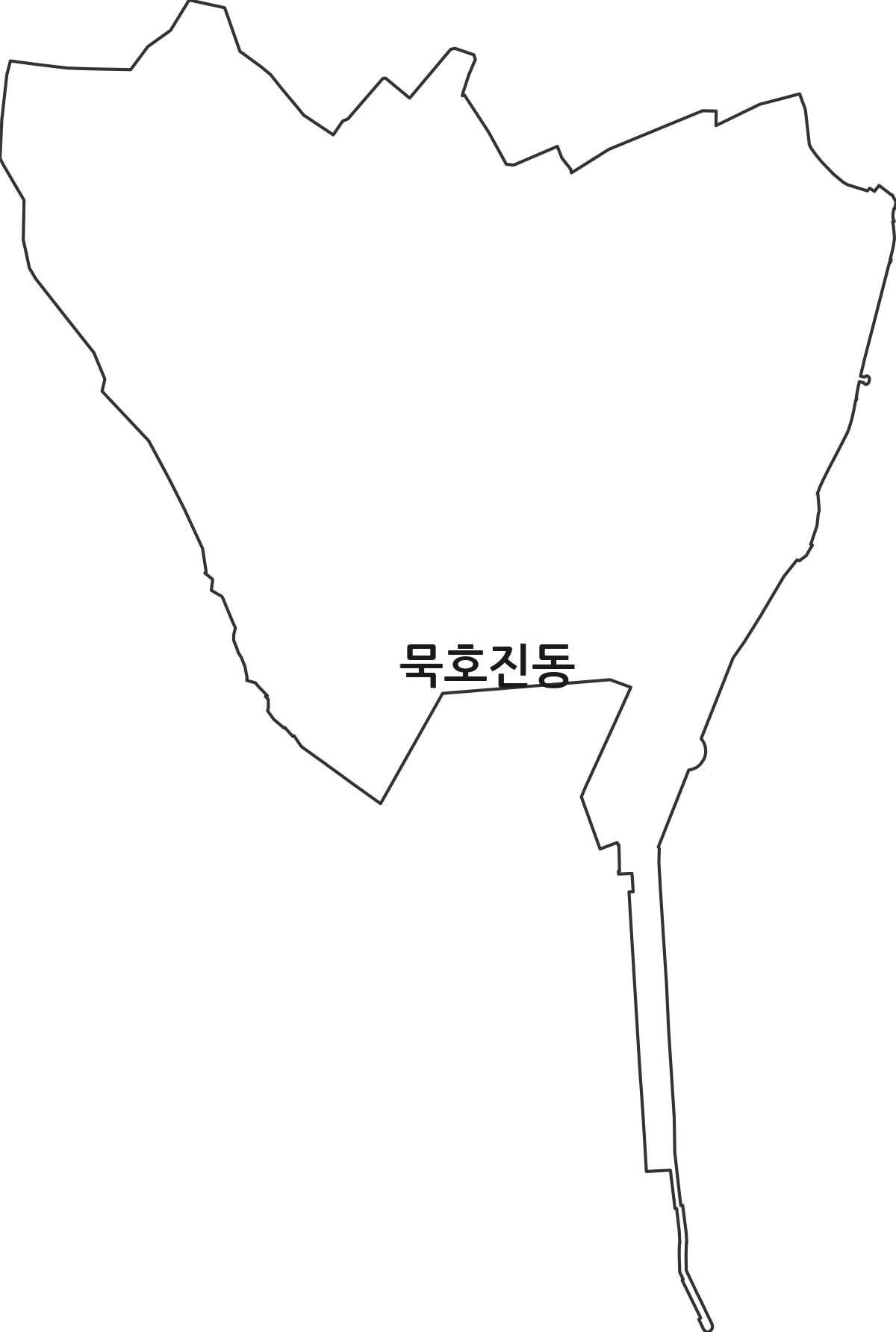 강원특별자치도 동해시 묵호진동 법정동 행정구역 경계 지도