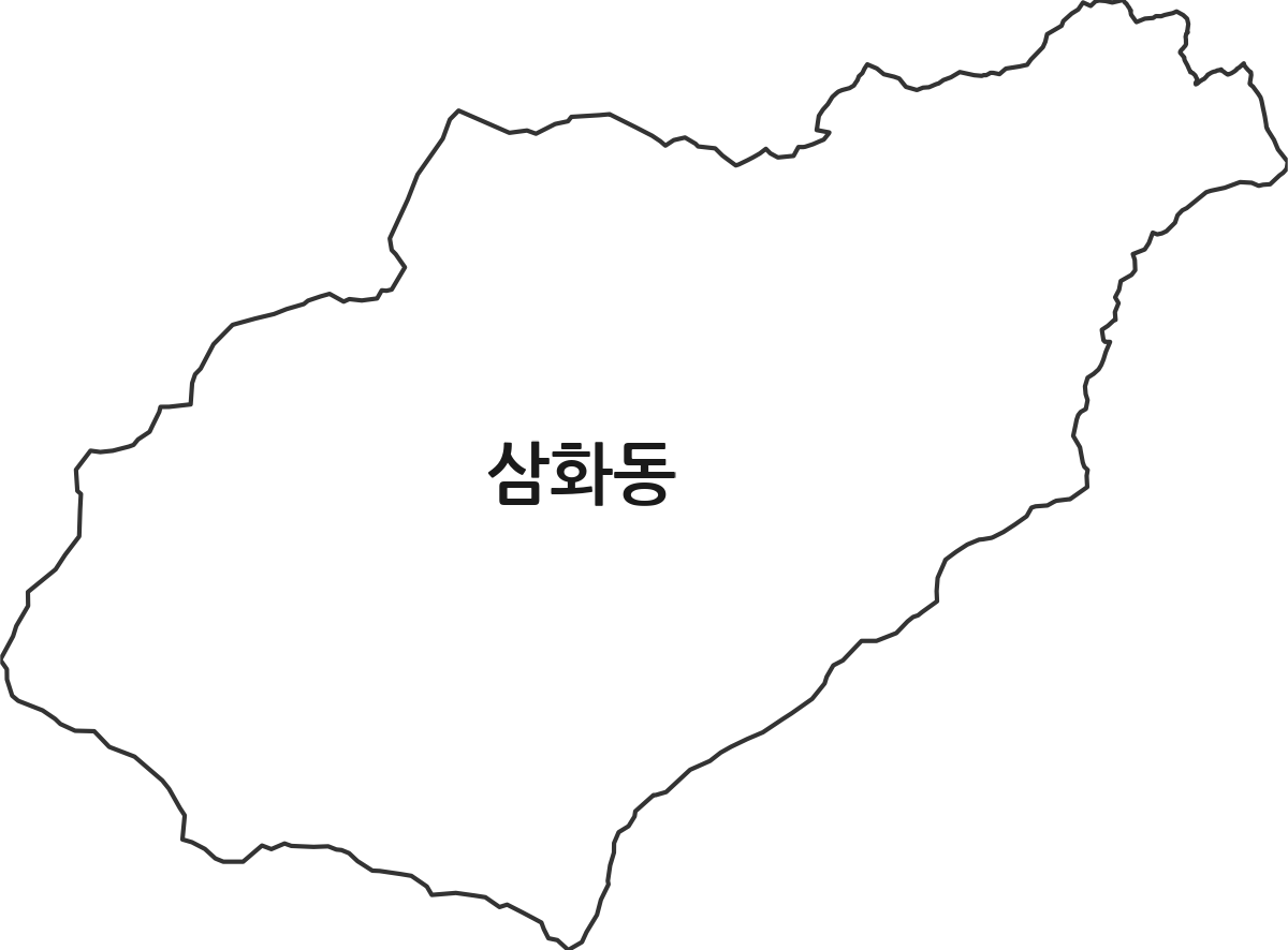 강원특별자치도 동해시 삼화동 법정동 행정구역 경계 지도