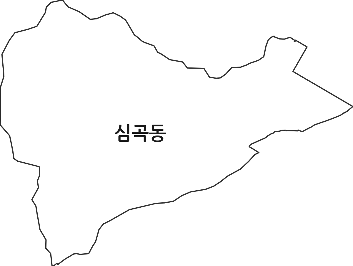 강원특별자치도 동해시 심곡동 법정동 행정구역 경계 지도