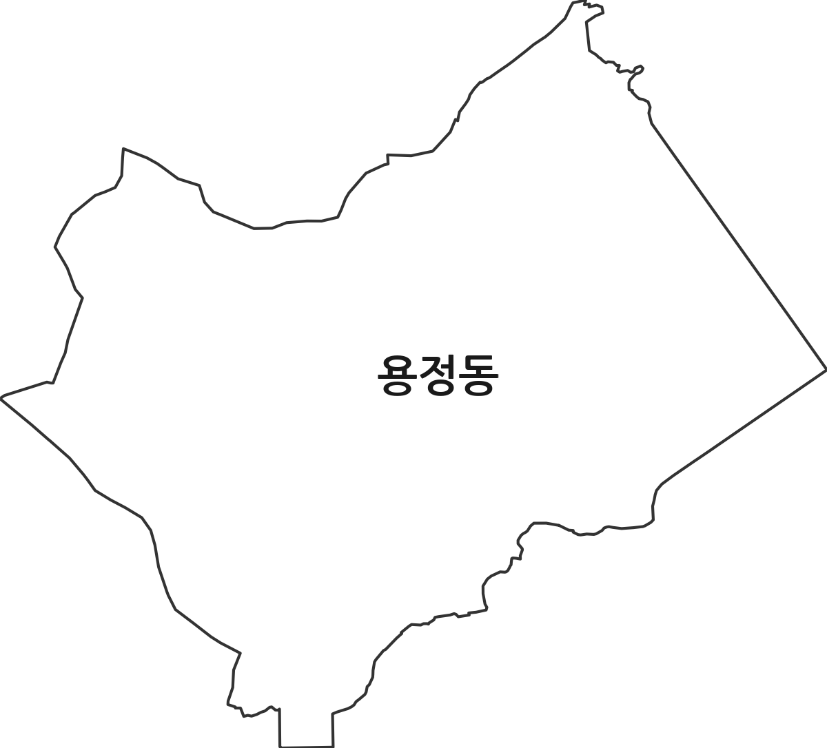 강원특별자치도 동해시 용정동 법정동 행정구역 경계 지도
