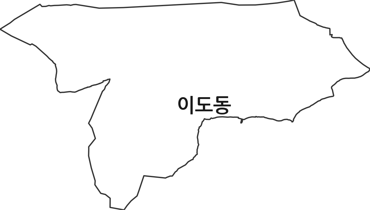 강원특별자치도 동해시 이도동 법정동 행정구역 경계 지도