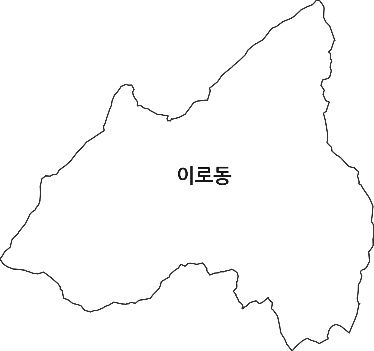 강원특별자치도 동해시 이로동 법정동 행정구역 경계 지도