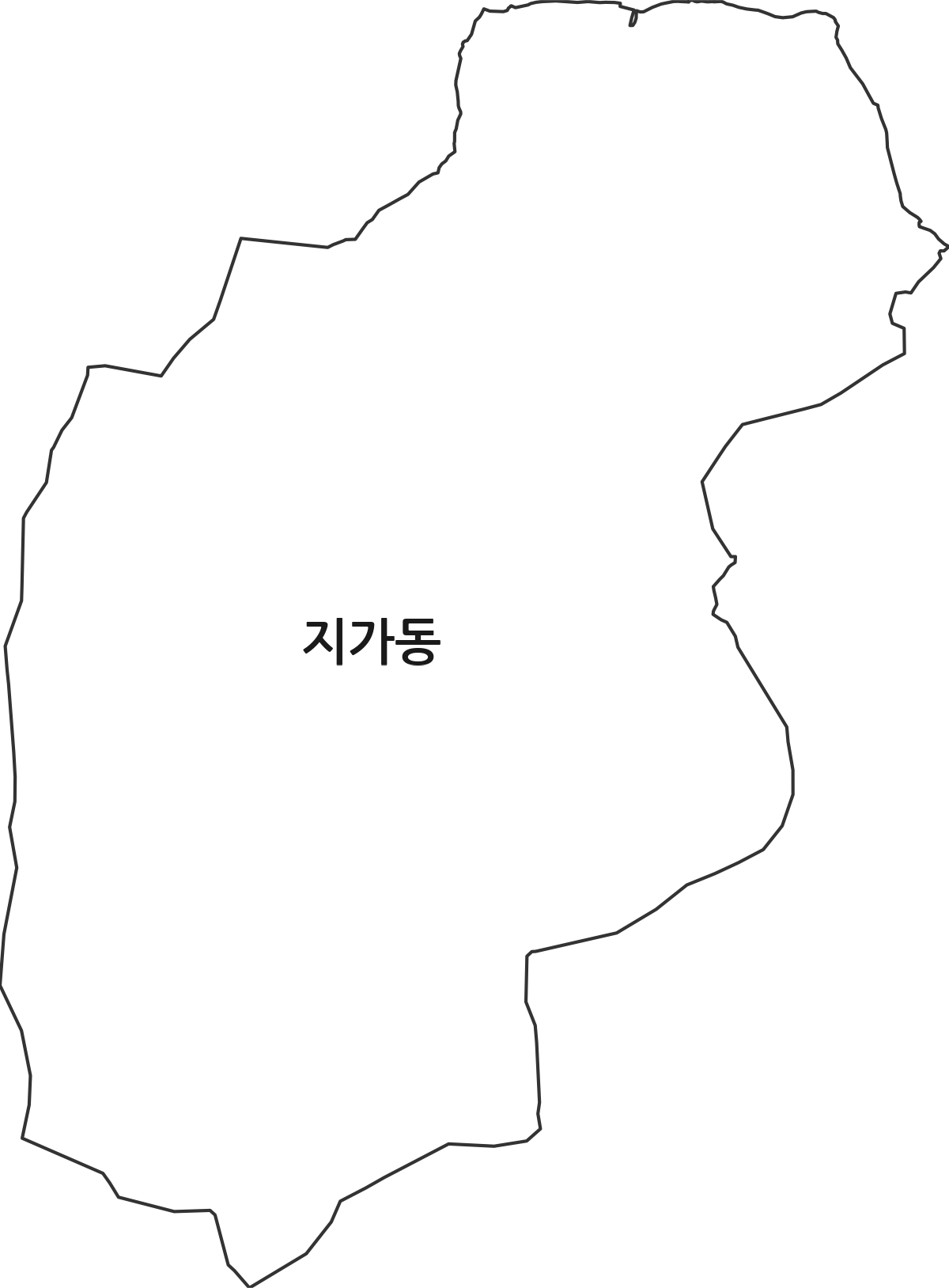 강원특별자치도 동해시 지가동 법정동 행정구역 경계 지도