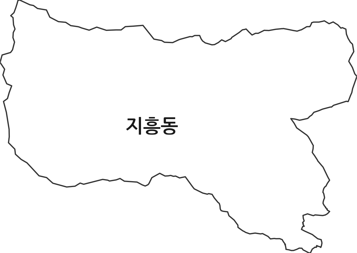 강원특별자치도 동해시 지흥동 법정동 행정구역 경계 지도