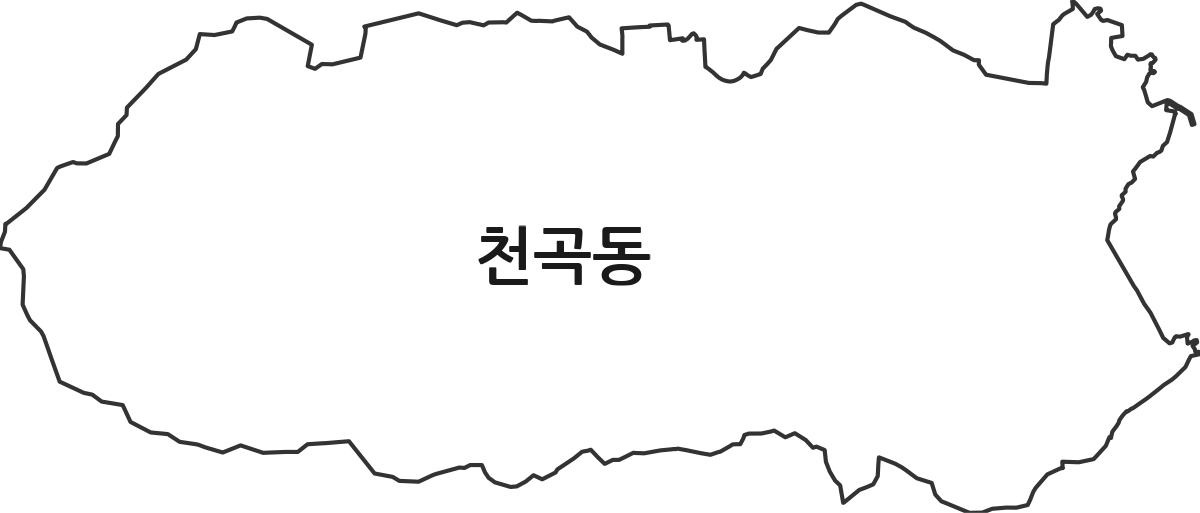 강원특별자치도 동해시 천곡동 법정동 행정구역 경계 지도