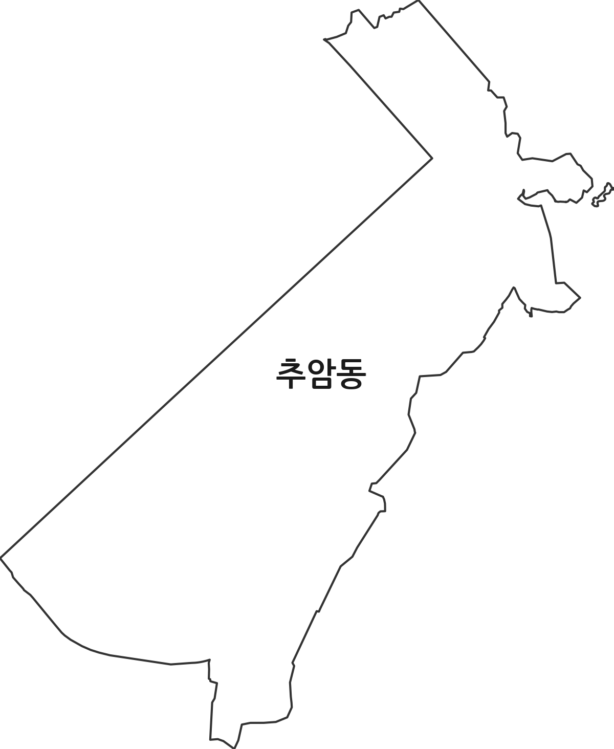 강원특별자치도 동해시 추암동 법정동 행정구역 경계 지도