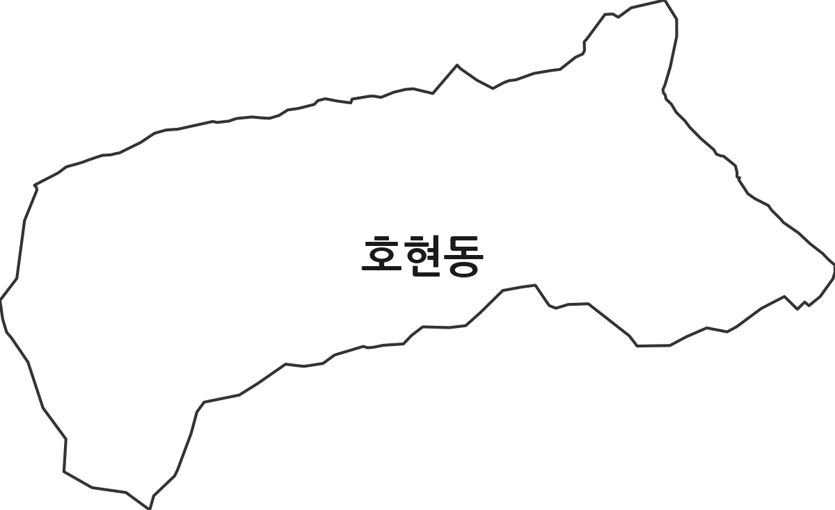 강원특별자치도 동해시 호현동 법정동 행정구역 경계 지도