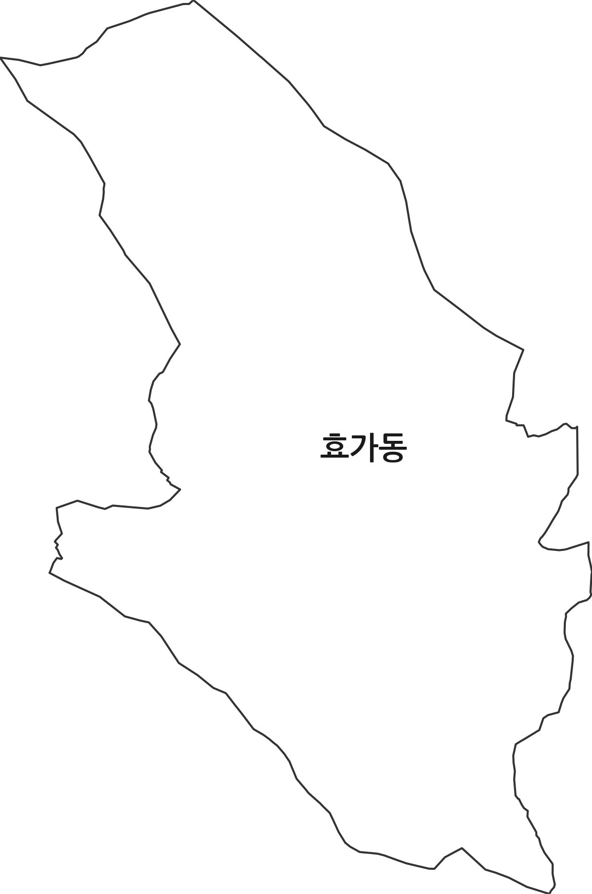 강원특별자치도 동해시 효가동 법정동 행정구역 경계 지도