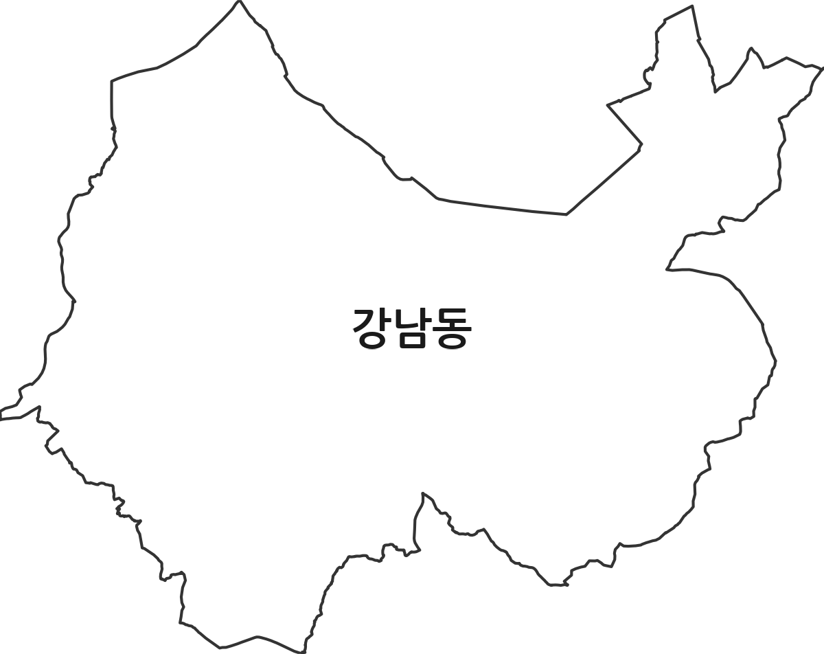 강원특별자치도 강릉시 강남동 행정동 행정구역 경계 지도
